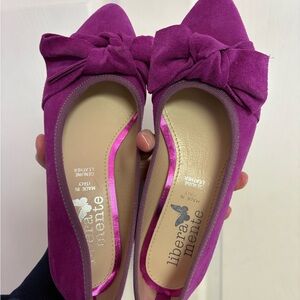 libera mente Magenta Suede bow flats office 38